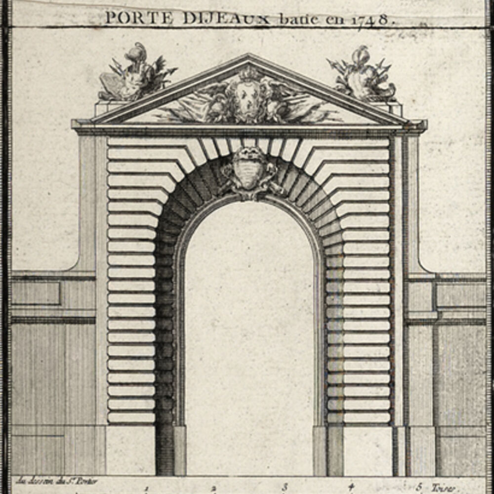 Extrait des gravures du plan de Lattré 1755, porte Dijeaux