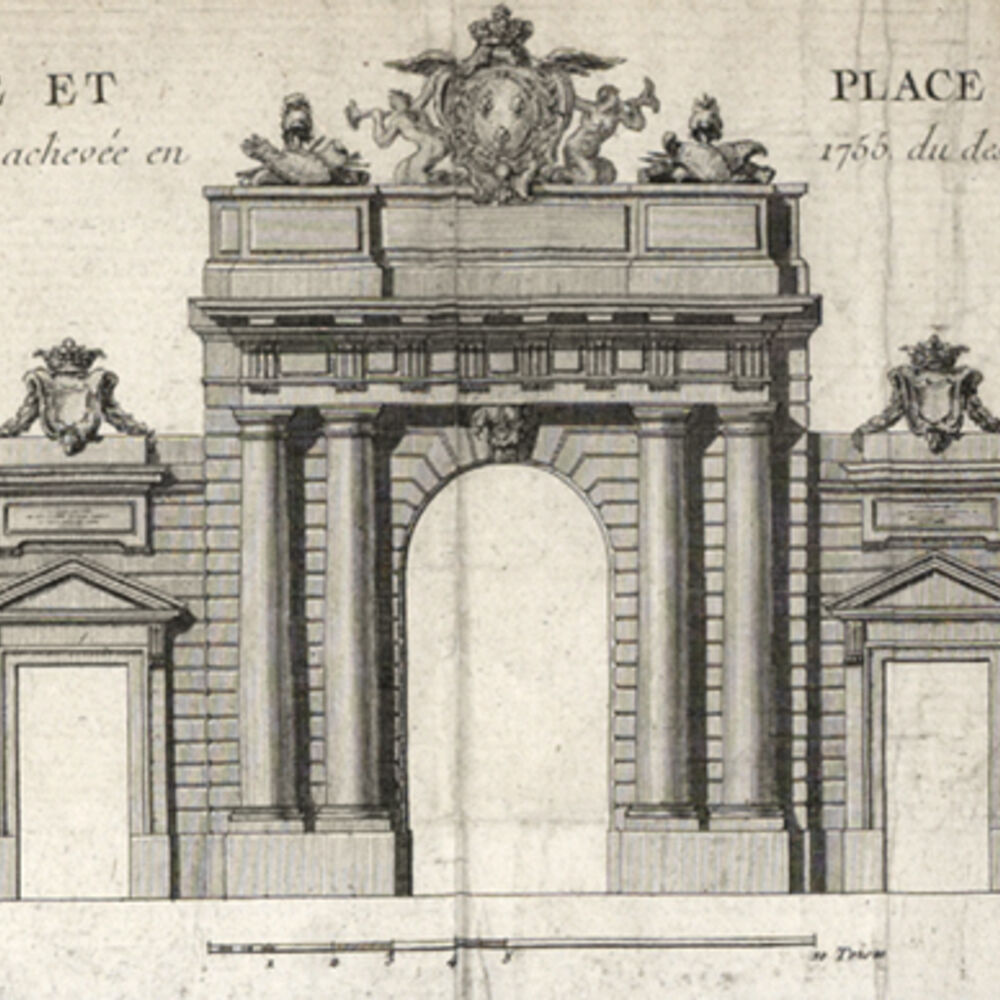 Extrait des gravures du plan de Lattré 1755,  porte de Bourgogne