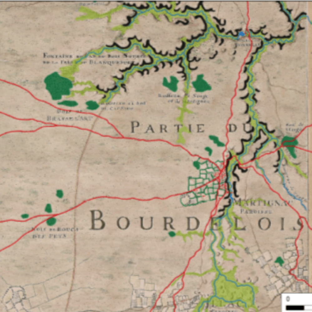 Le territoire de Martignas d’après la carte de Claude Masse (1724)