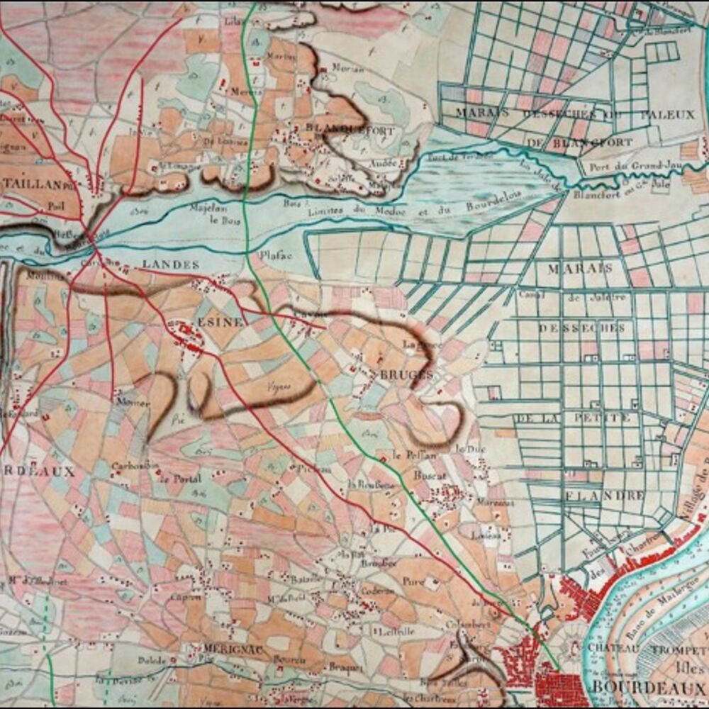 Le territoire d'Eysines d'après la carte de Claude Masse (1724)