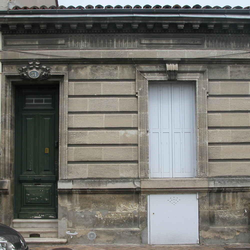 Façade d'une échoppe simple, rue de Nérac, Henri Gaugeacq, entrepreneur, 1900.