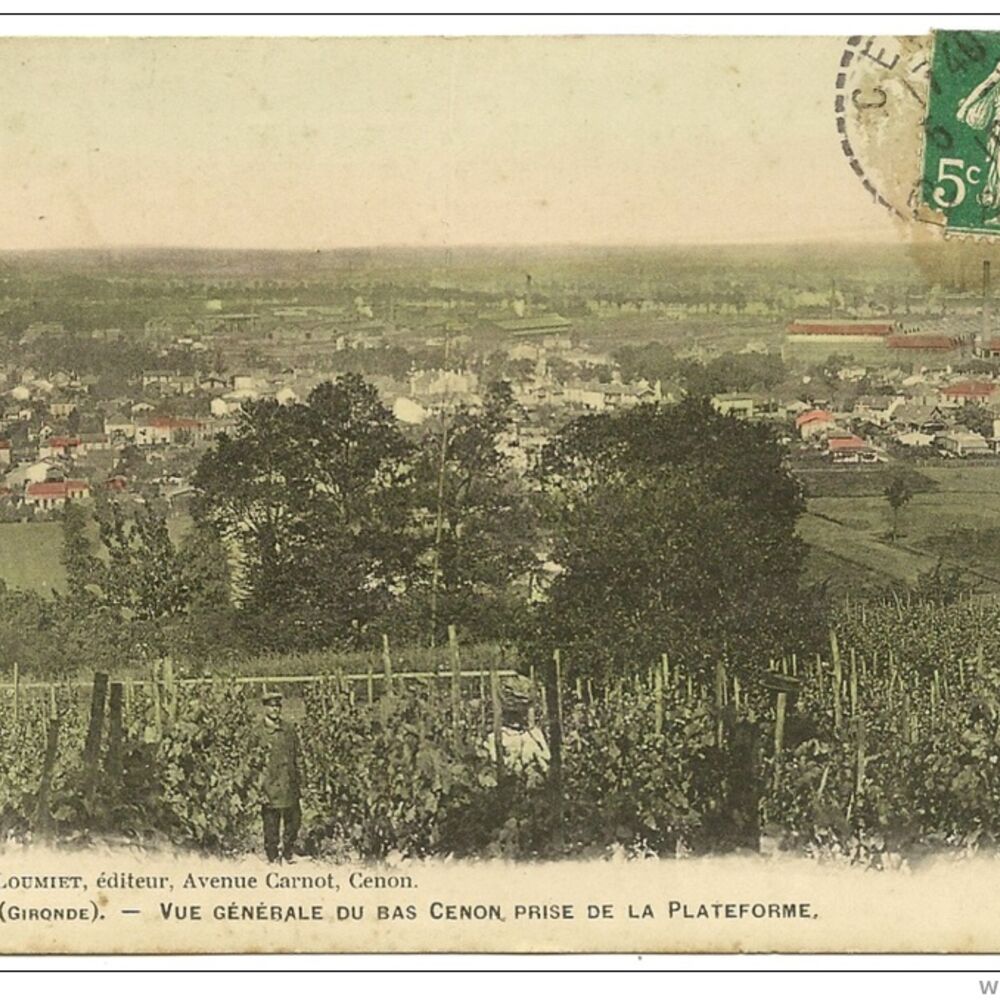 Vue depuis le haut du coteau Cenon, en 1900