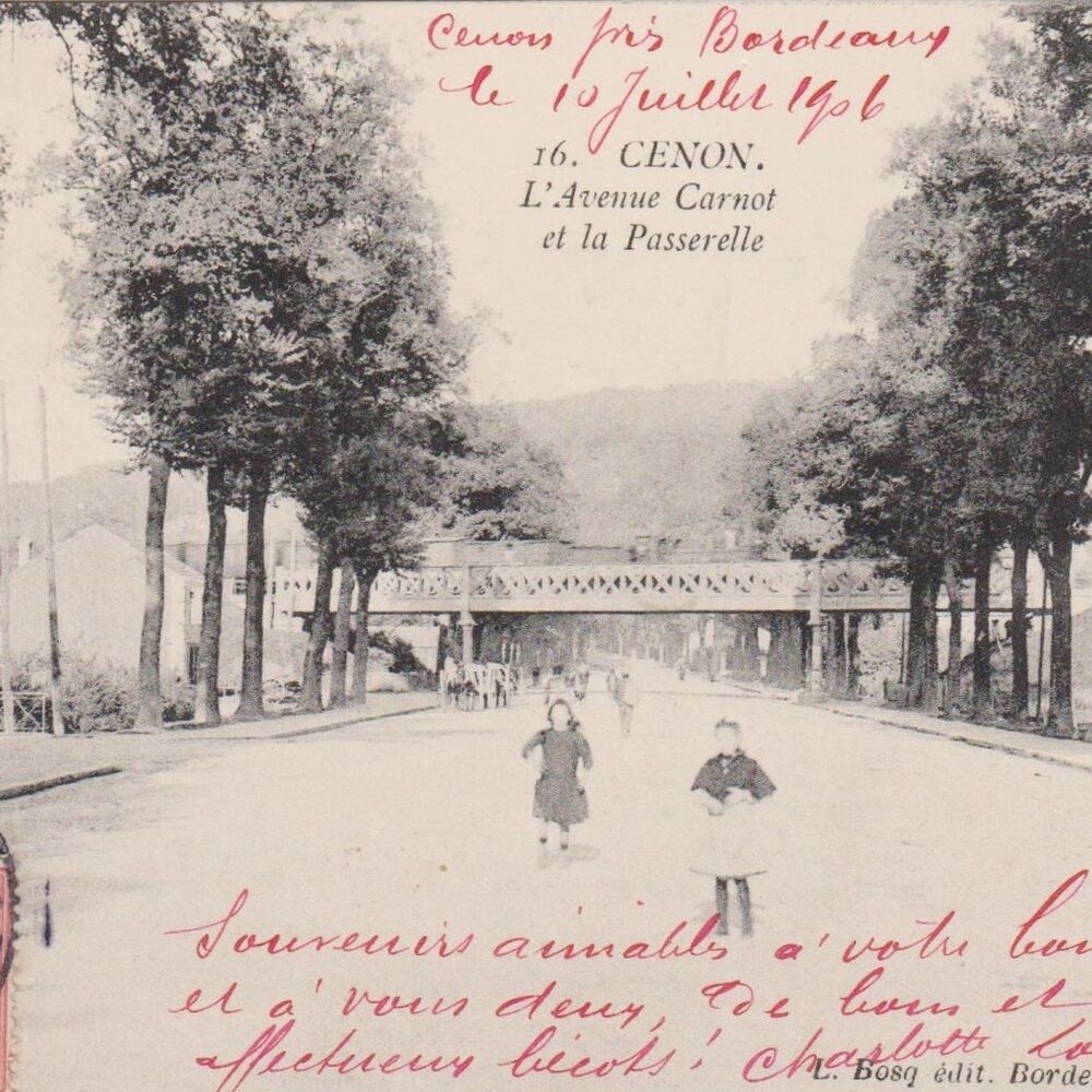 Avenue Jean Jaurès Cenon en 1900