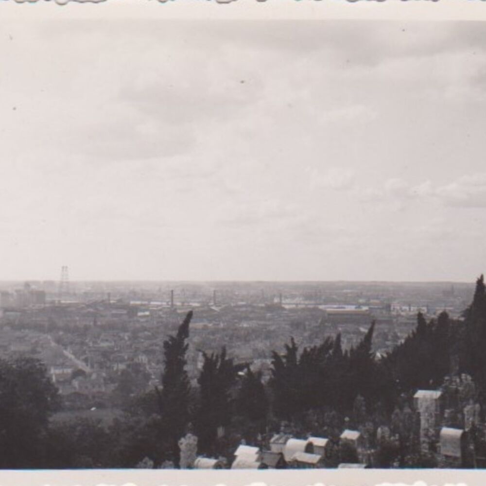 Vue depuis le cimetière catholique Saint-Romain à Cenon, en 1940