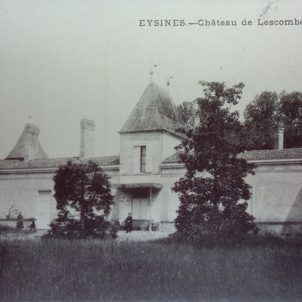 le château de Lescombes au début du XXe, carte postale ancienne