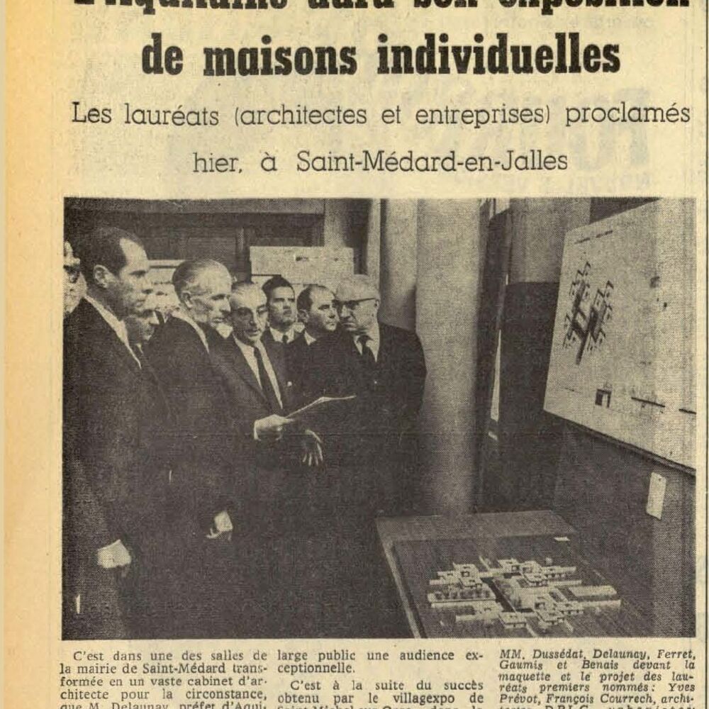 Les résultats du concours Villagexpo Aquitaine, extrait du journal Sud Ouest du 7 octobre 1967.