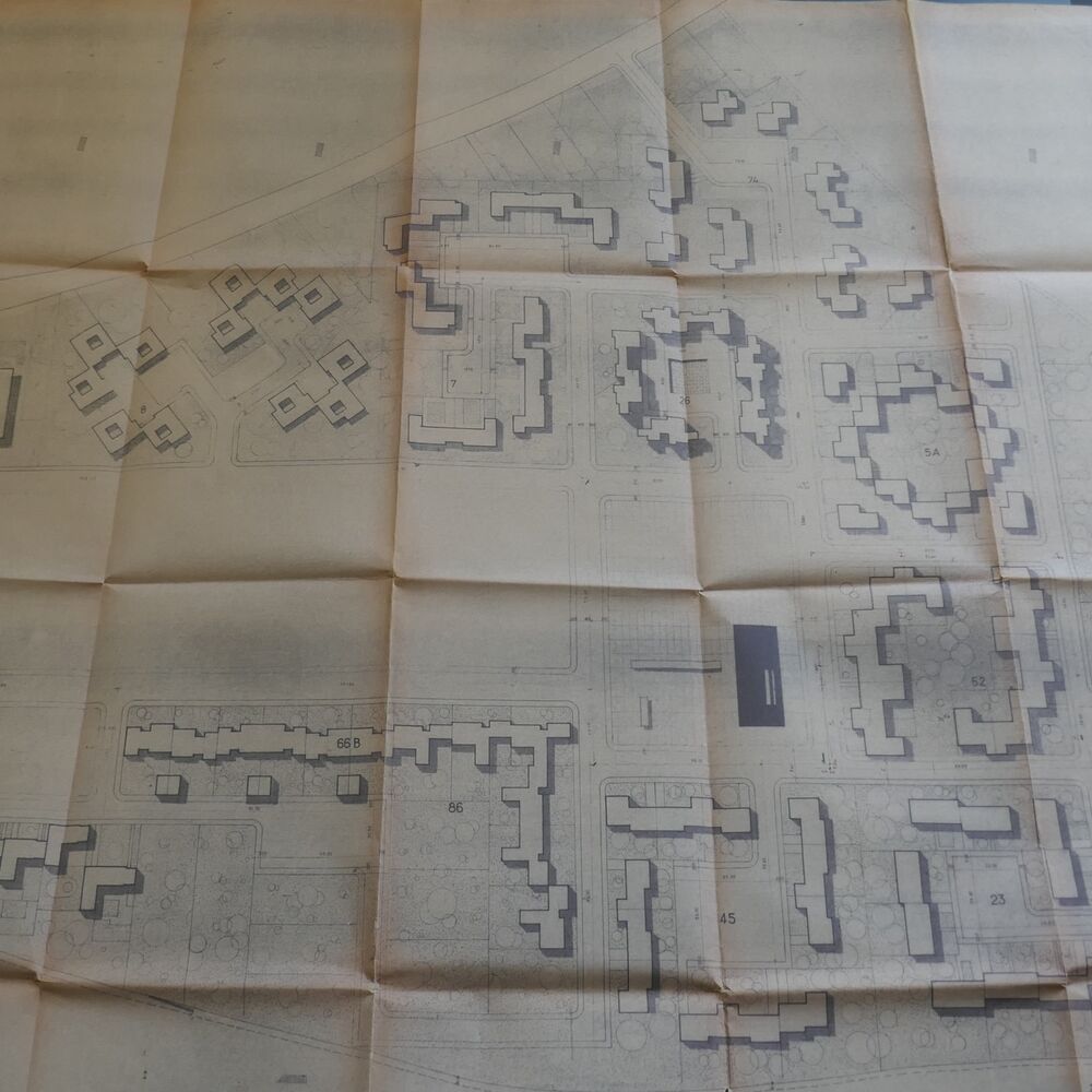 Projet de plan masse daté de 1967 par les architectes bordelais Perrier et Chaveron.