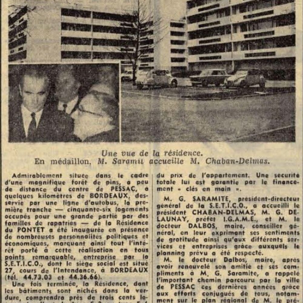 Livraison des premiers appartements en décembre 1968.