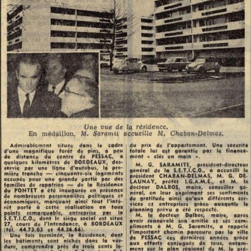 Livraison des premiers appartements en décembre 1968. 