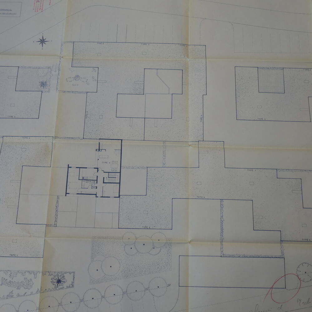 Extrait du plan masse du village de Madran par l'architecte Émile Fays en décembre 1968.