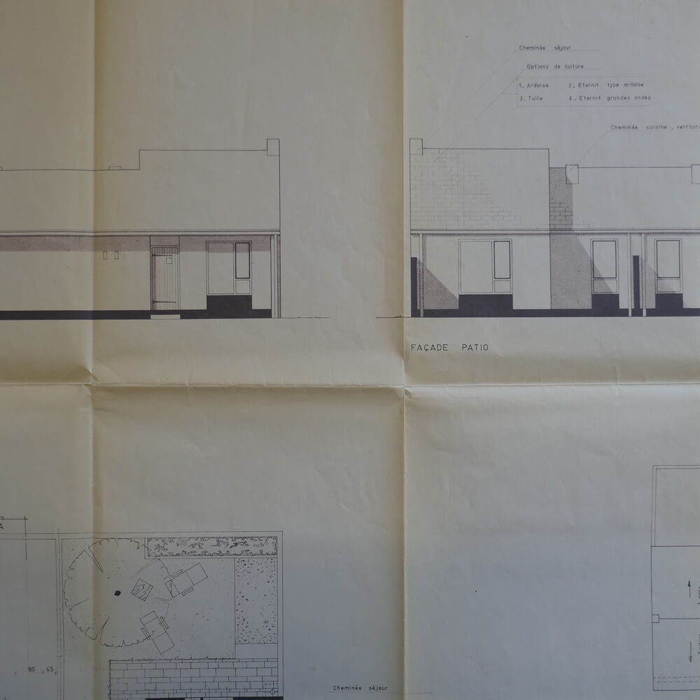 Élévations des maisons type IV par l'architecte Émile Fays en 1968.