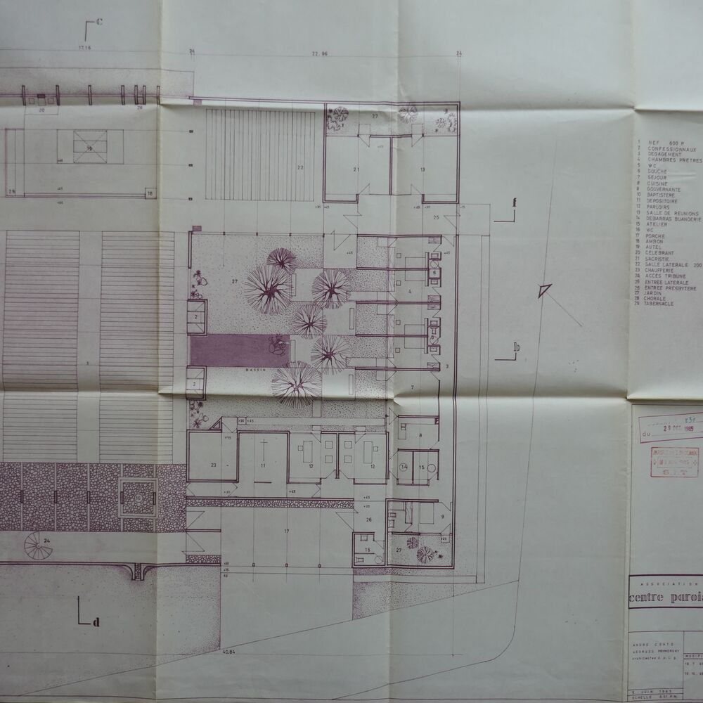 Plan d'ensemble par les architectes André Conte et Georges Prymersky, juin 1965.