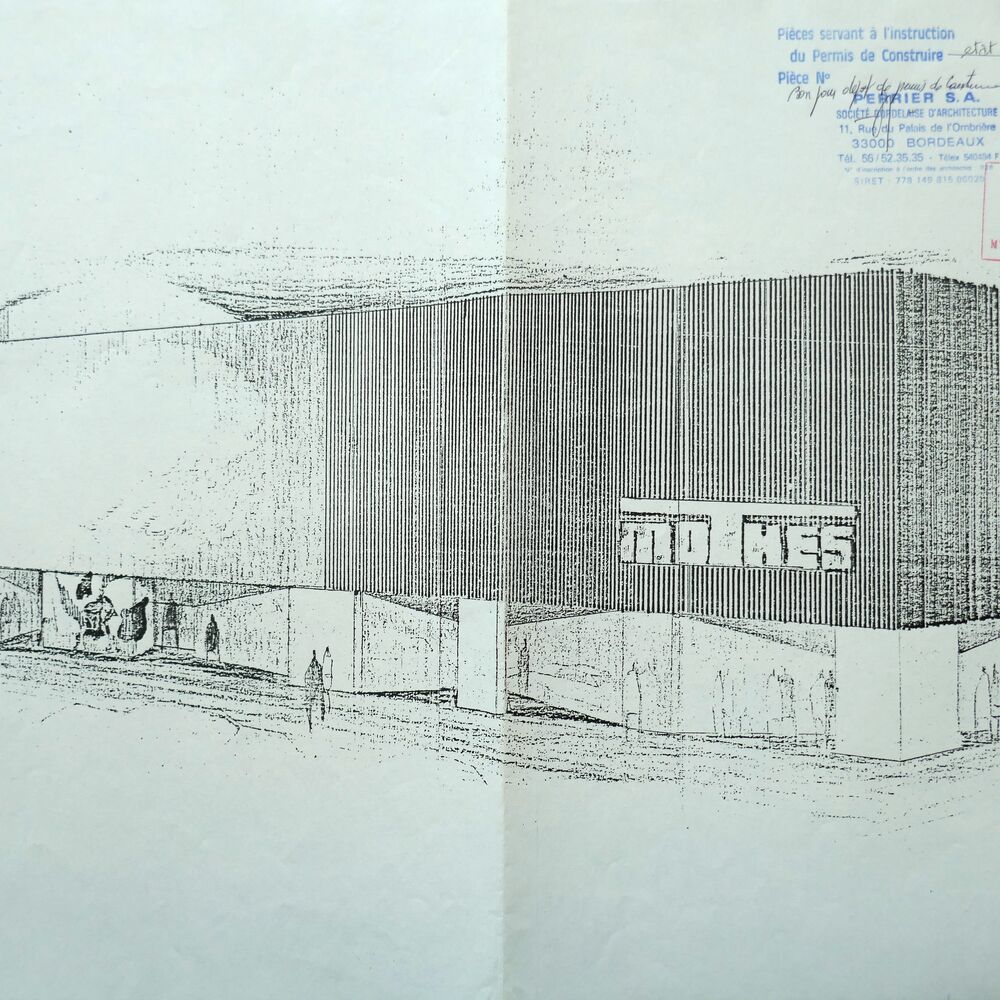 Dessin de la nouvelle façade cours Saint-Louis, par l'agence d'architecture Perrier SA en 1985.