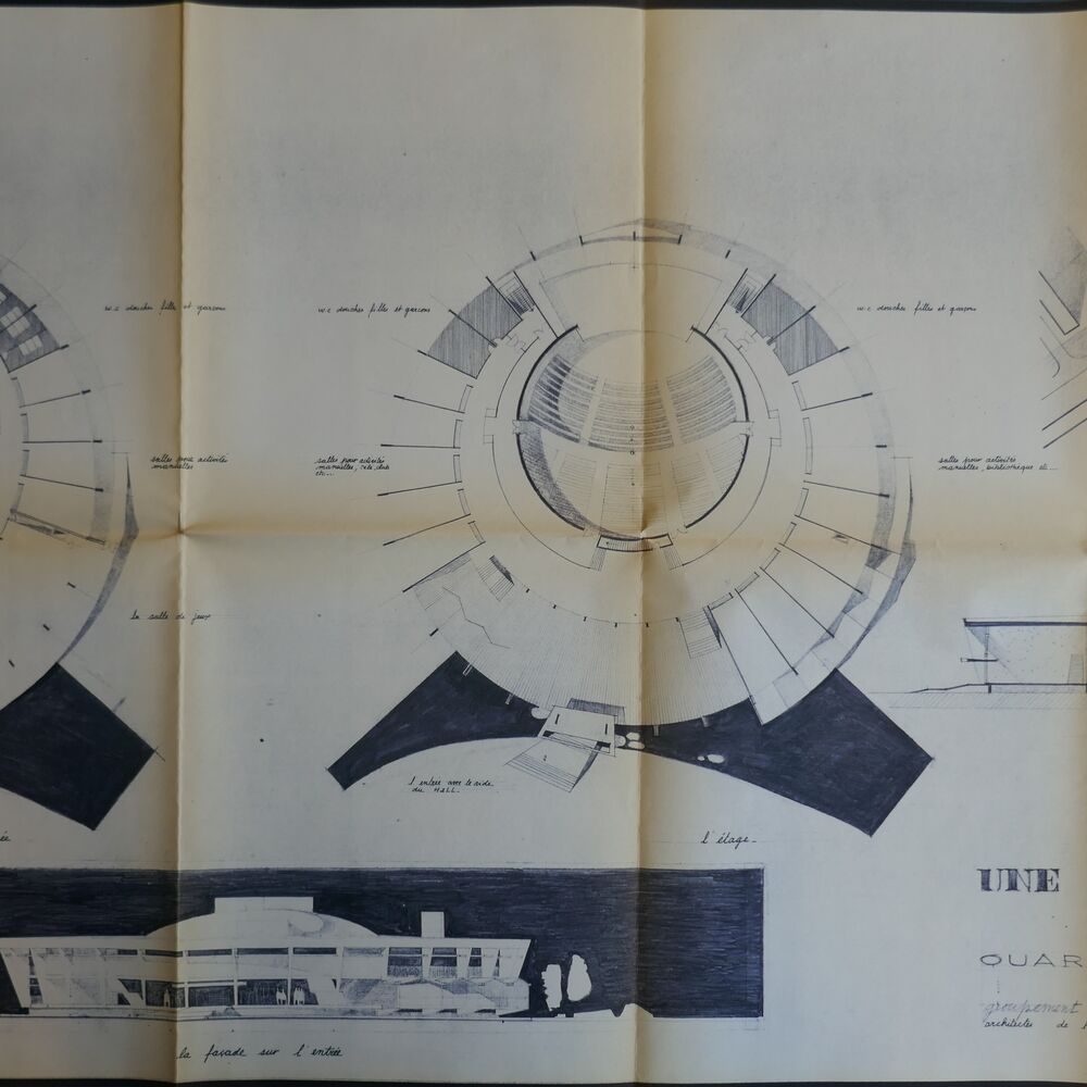 Avant-projet numéro 1 de l'agence des architectes Guy Peyssard et Gilles Autier, 1962.