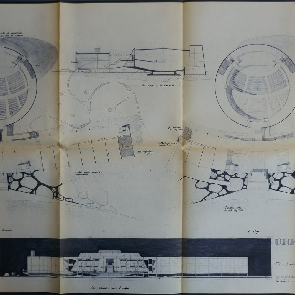 Avant-projet numéro 2 de l'agence des architectes Guy Peyssard et Gilles Autier, 1962.