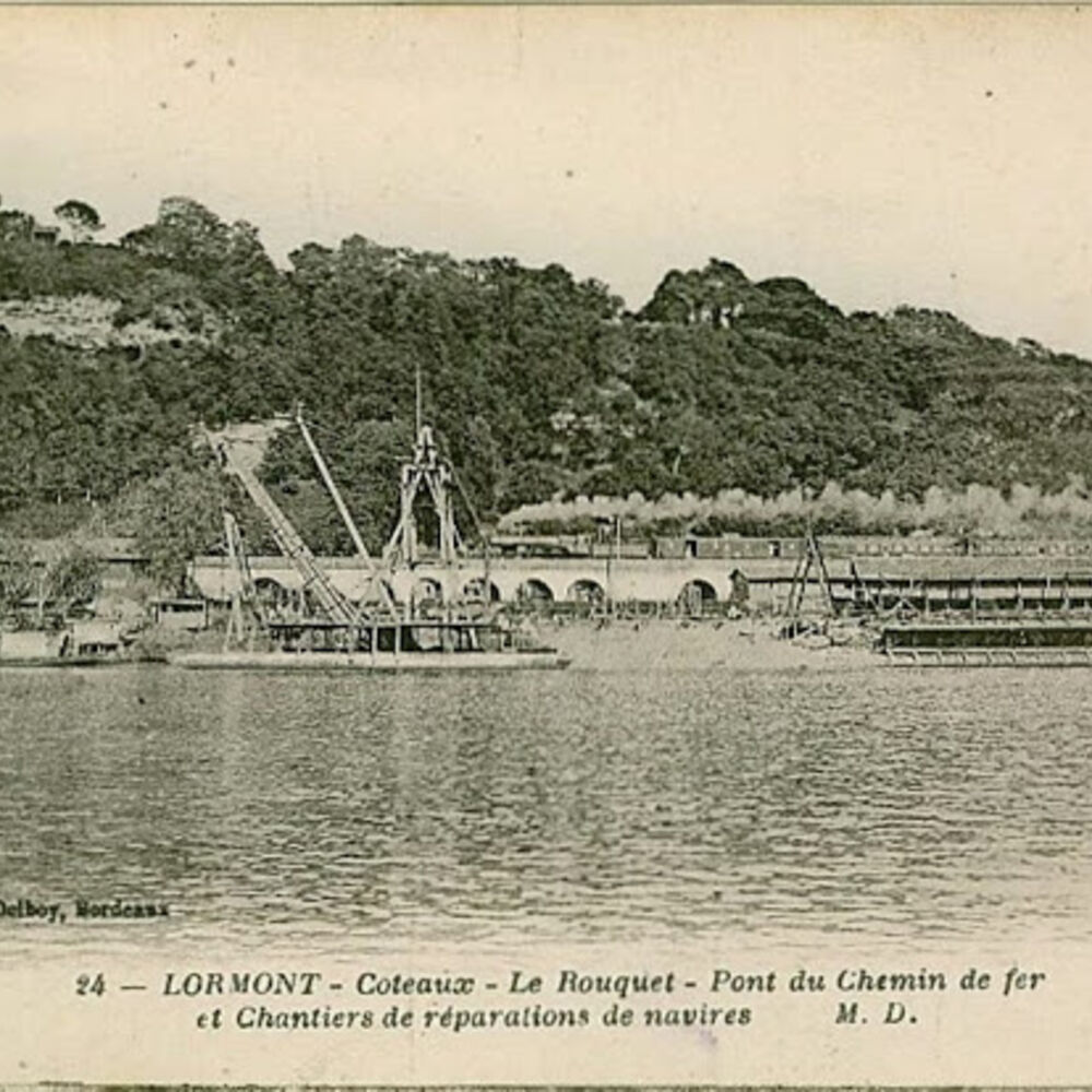 Chantier LABAT - Lormont - Coteaux du Rouquet - Viaduc chemin de fer - Cale de halage Labat -