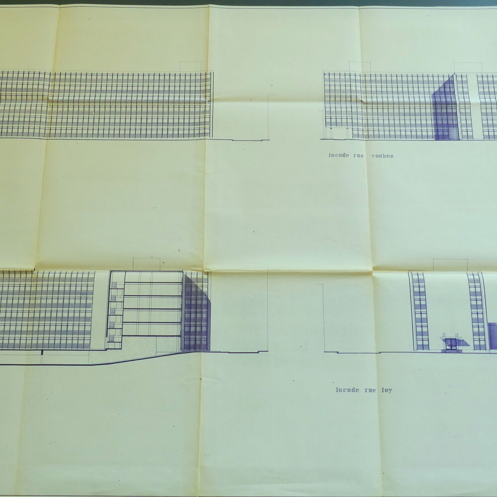 Élévations du bâtiment signées des architectes Marcel Mazières et Bruno Lamy en février 1964.