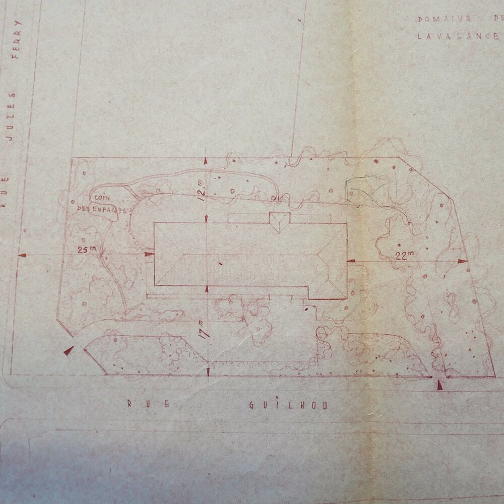 Plan de masse par les architectes Pierre Mathieu et Georges Houéry, 1952.