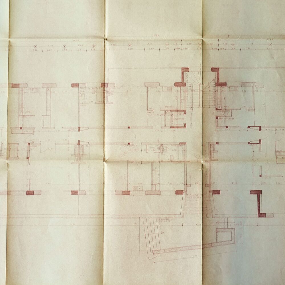 Plan du rez-de-chaussée par les architectes Pierre Mathieu et Georges Houéry, 1952.