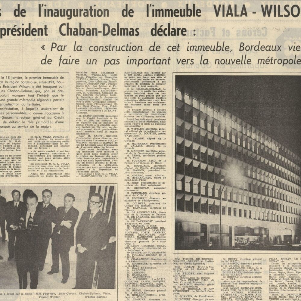 Extrait du journal Sud Ouest du 23 janvier 1973 pour l'inauguration de la première tranche.