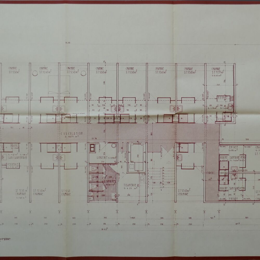 Plan de l'étage courant par l'agence GPA 7, 1971.