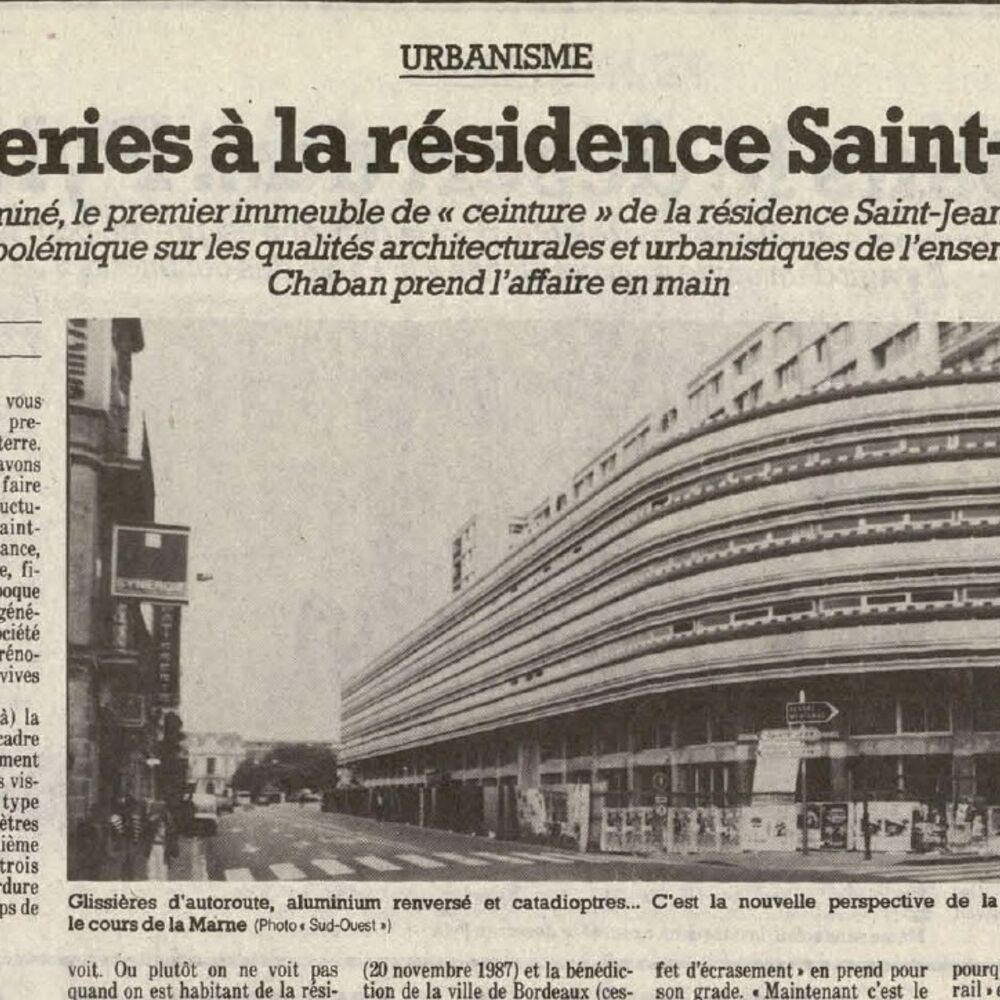 Article paru lors de la fin de chantier de l'internat, Sud Ouest du 15 mai 1991.