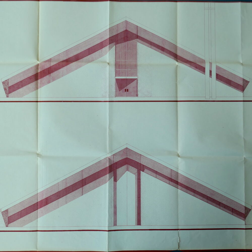 Élévations principales de l'église par l'équipe du GPA A7 en 1966.