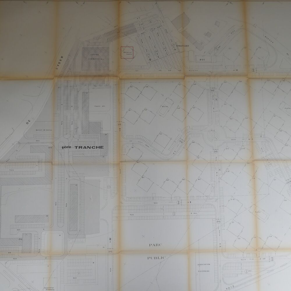 Plan de la nouvelle seconde tranche du Parc de Mérignac par l'architecte Claude Balick, 1970.