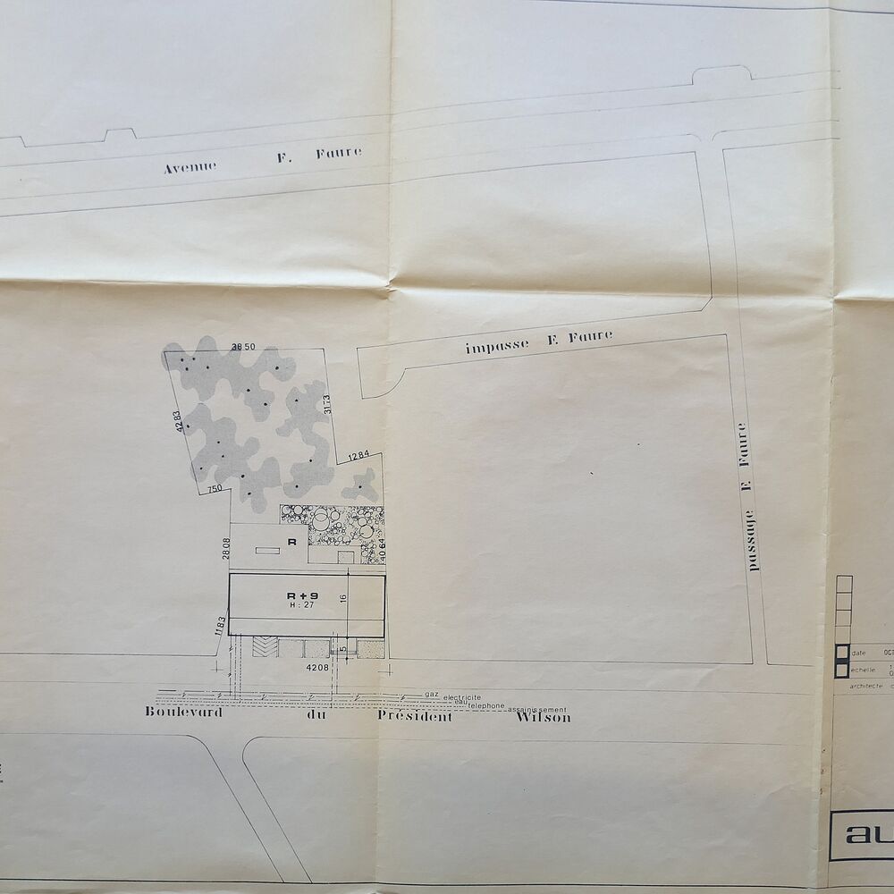Plan de masse (1ère tranche) par l'AUA 33 en octobre 1970.