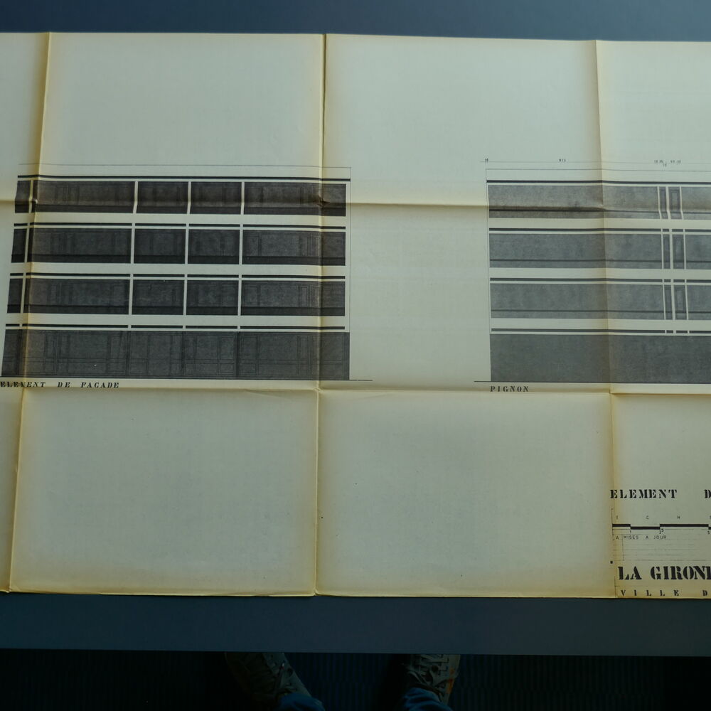 Élévations des façades d'un des bâtiments en R+3, par les archiectes Dubuisson et Perrier, 1968.