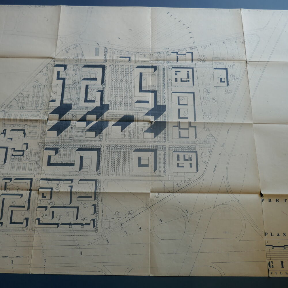 Plan de masse approuvant les tours au centre de l'opération en février 1970. 