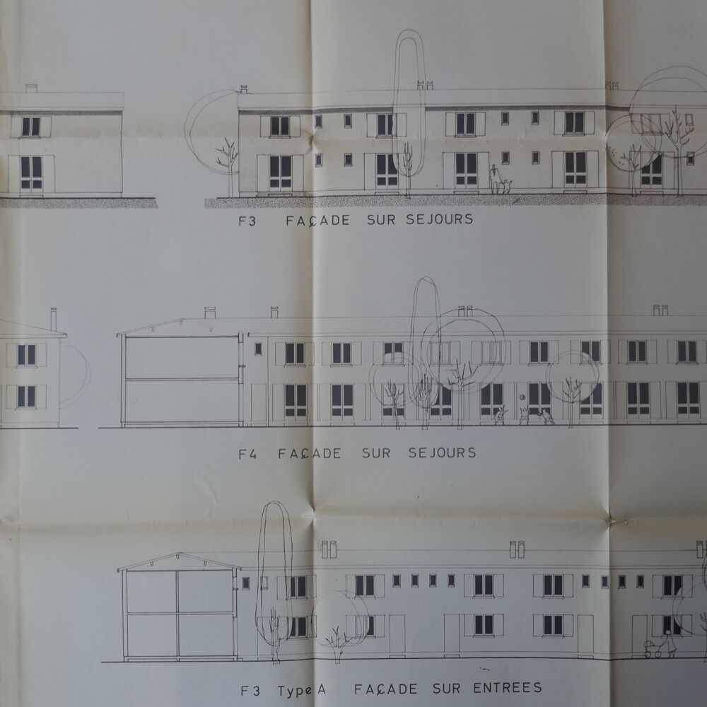  Élévations des façades des bâtiments de l'opération "Domaine Saige", par Grange et Roussely, 1966.