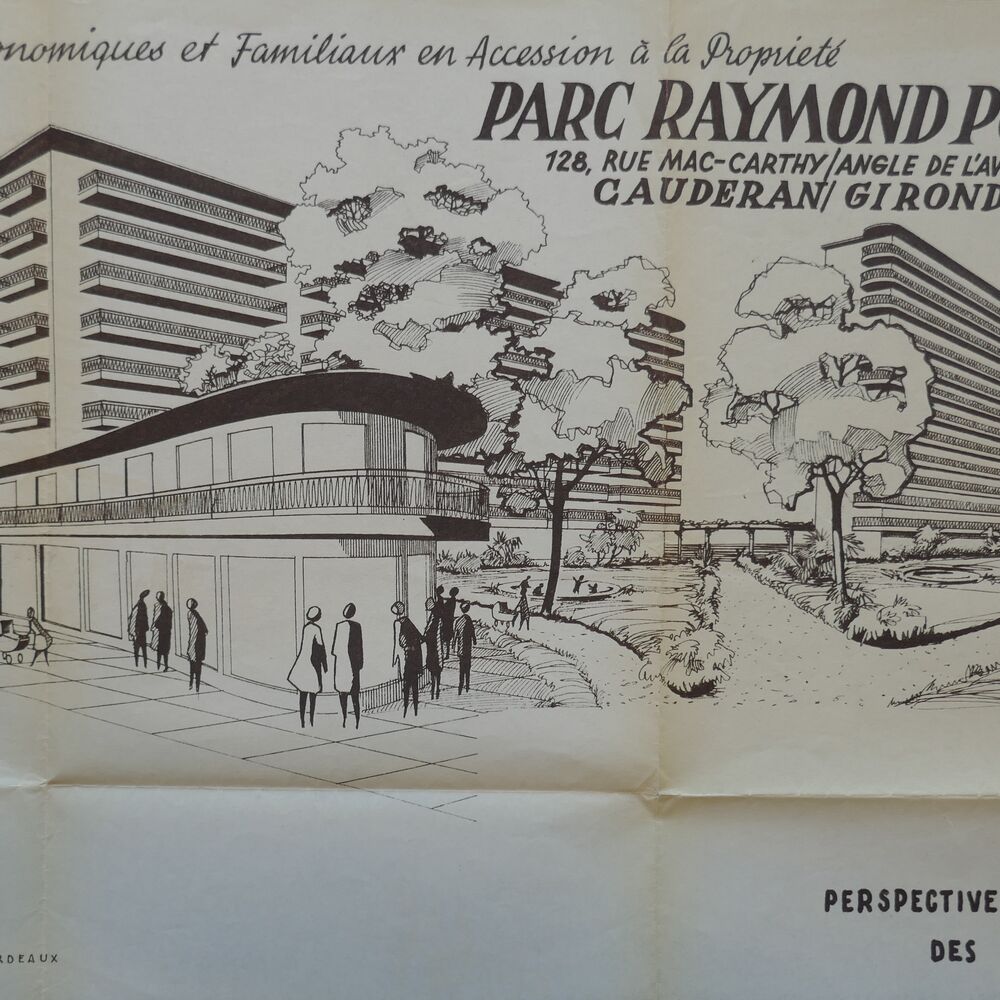 Perspective schématique des résidences du Parc Raymond Poincaré par l'équipe de René Guibaut en 1959