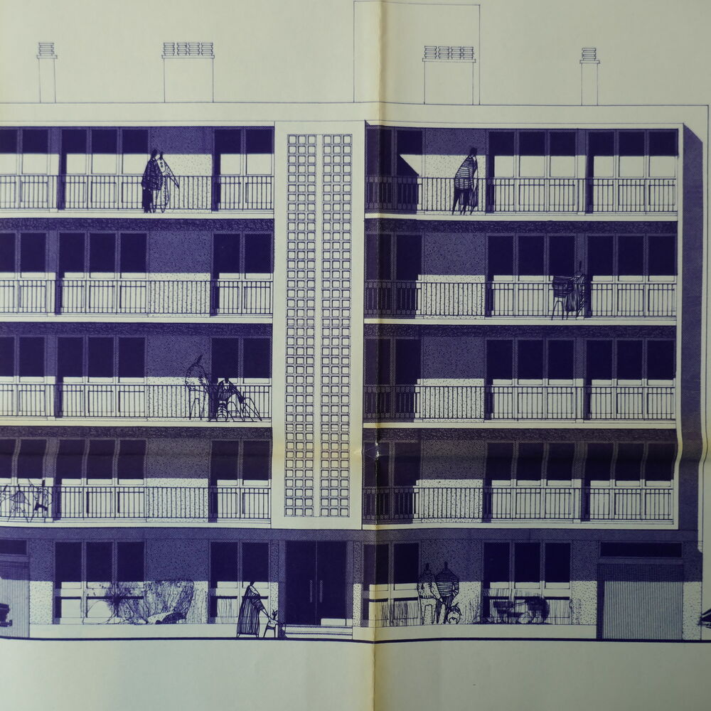 Élévation de la façade principale par l'architecte Jacques Couchot, 1966.