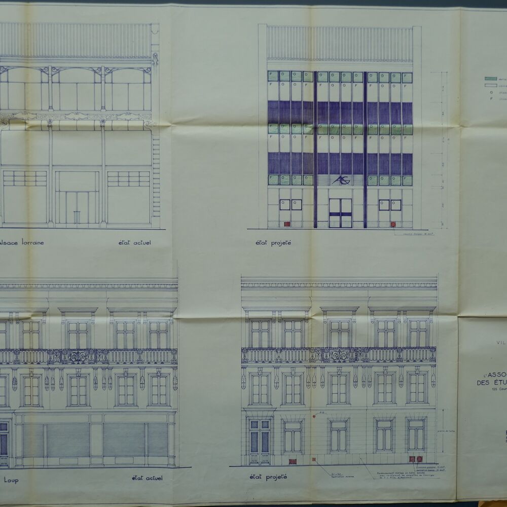 Les façades anciennes et nouvelles des immeubles par l'architecte André Conte, 1960.