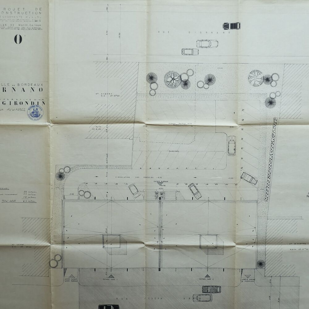 Plan de masse de la résidence par les architectes Jean-Jacques et Philippe Chaveron, 1970.