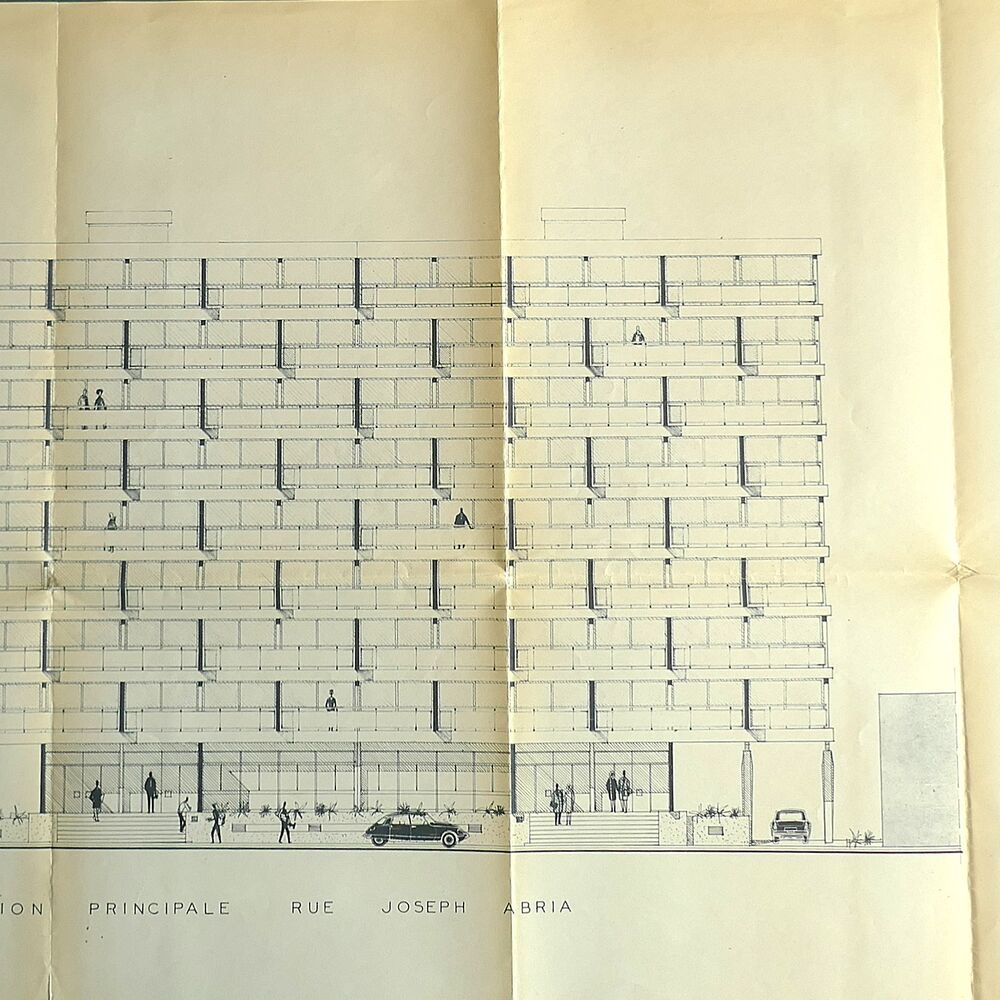 Élévations principales de la résidence par les architectes Jean-Jacques et Philippe Chaveron, 1970.