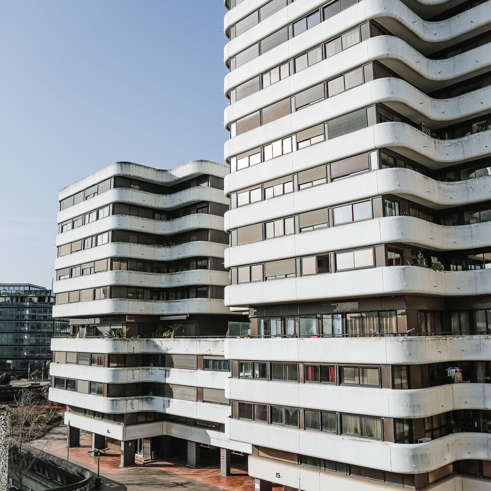 Vue de Mériadeck depuis le parking du centre commercial