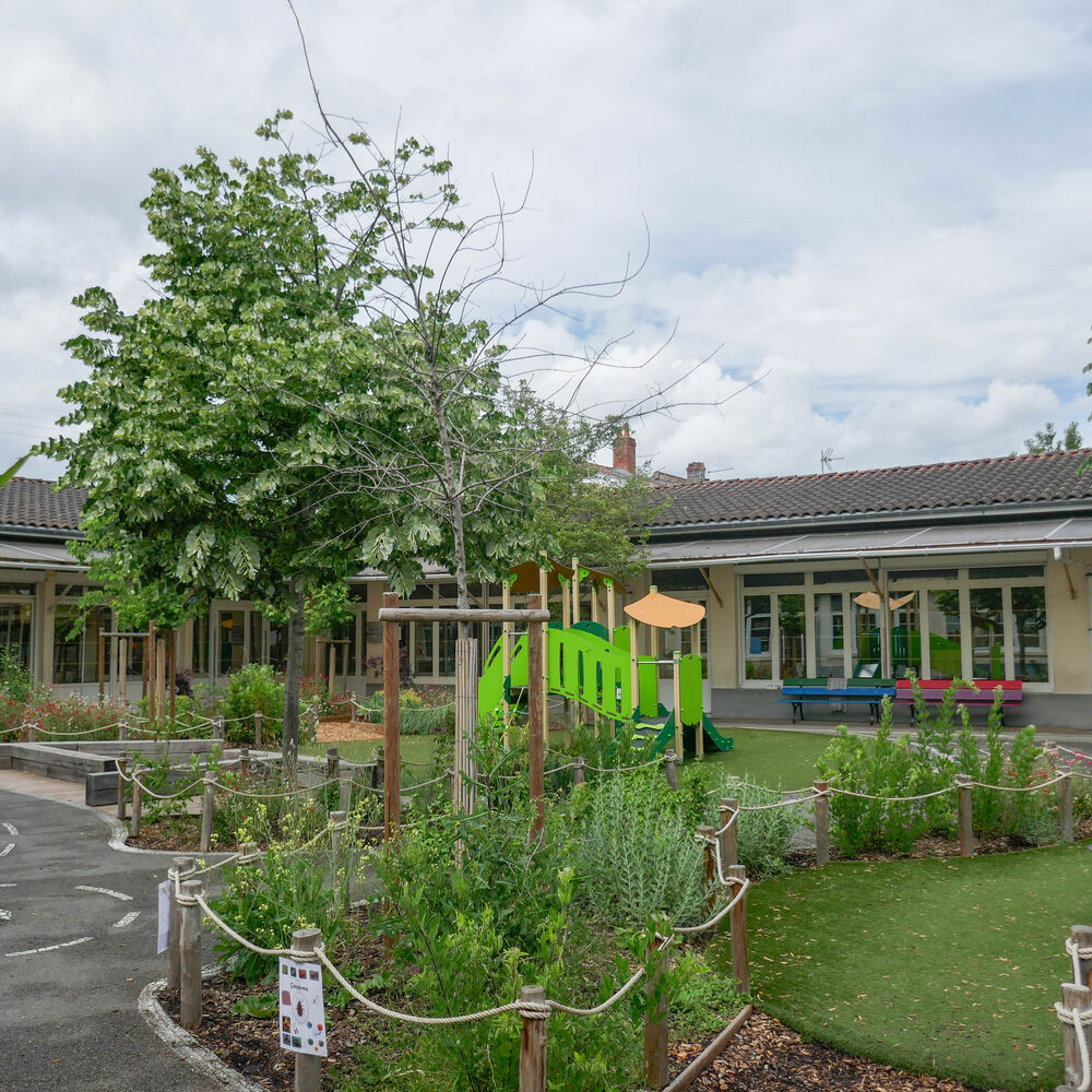 Cour buissonnière de l'école 