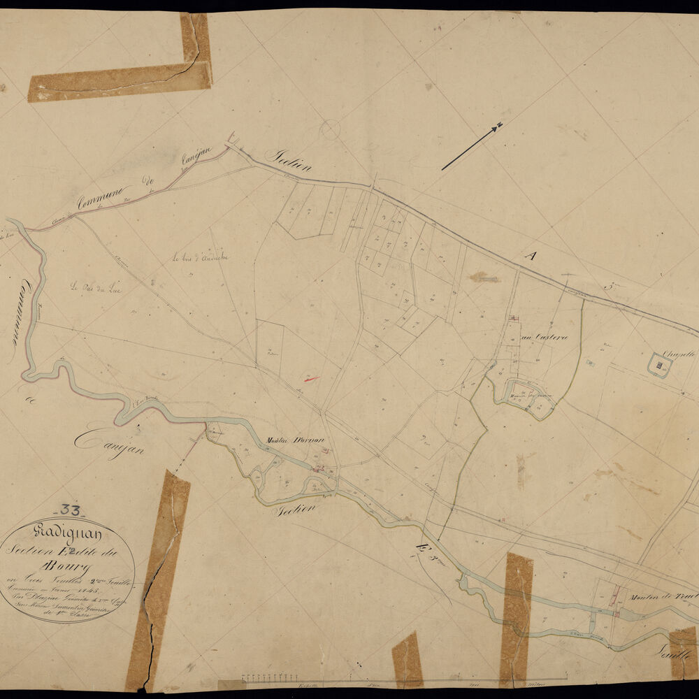 Le château Castéra, plan cadastral 1845