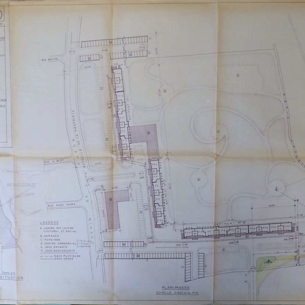 Plan de masse de la résidence en octobre 1960.