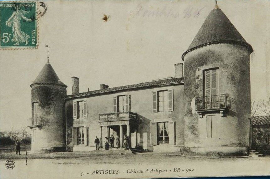 Château Betailhe, appelé château d'Artigues, carte postale vers 1900_CP