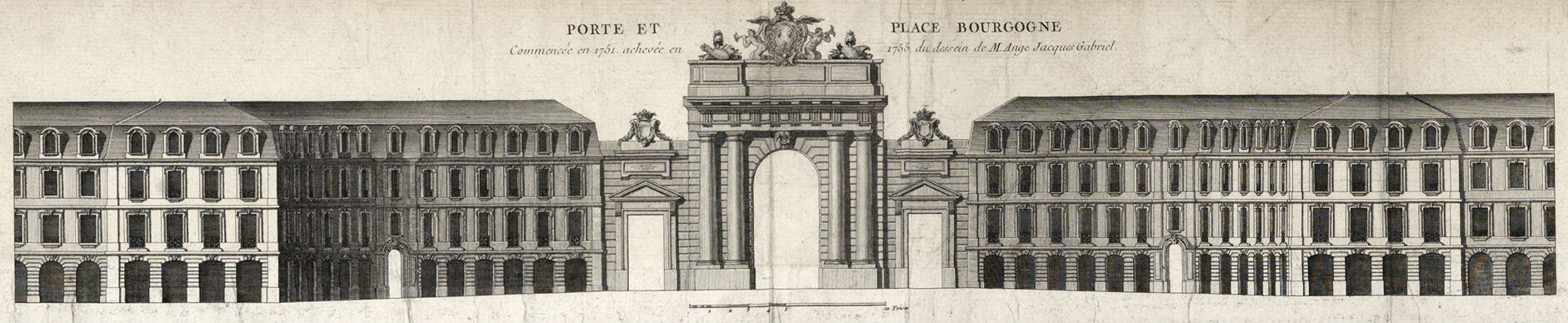 Extrait des gravures du plan de Lattré 1755,  porte de Bourgogne