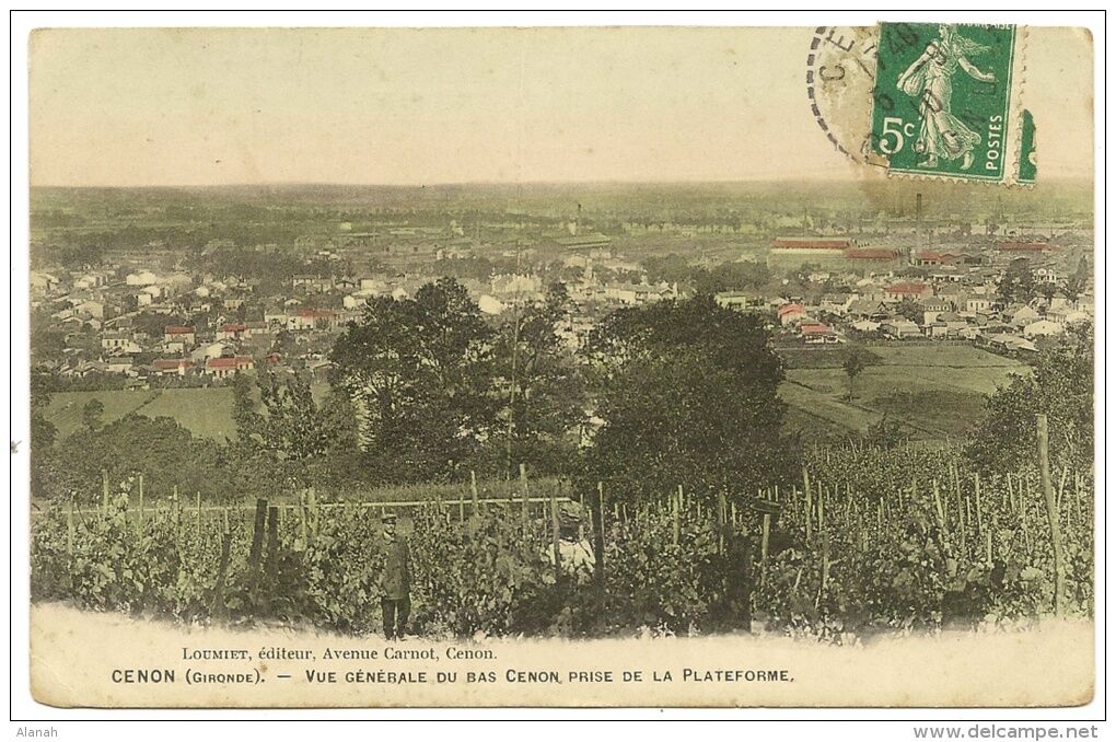 Vue depuis le haut du coteau Cenon, en 1900