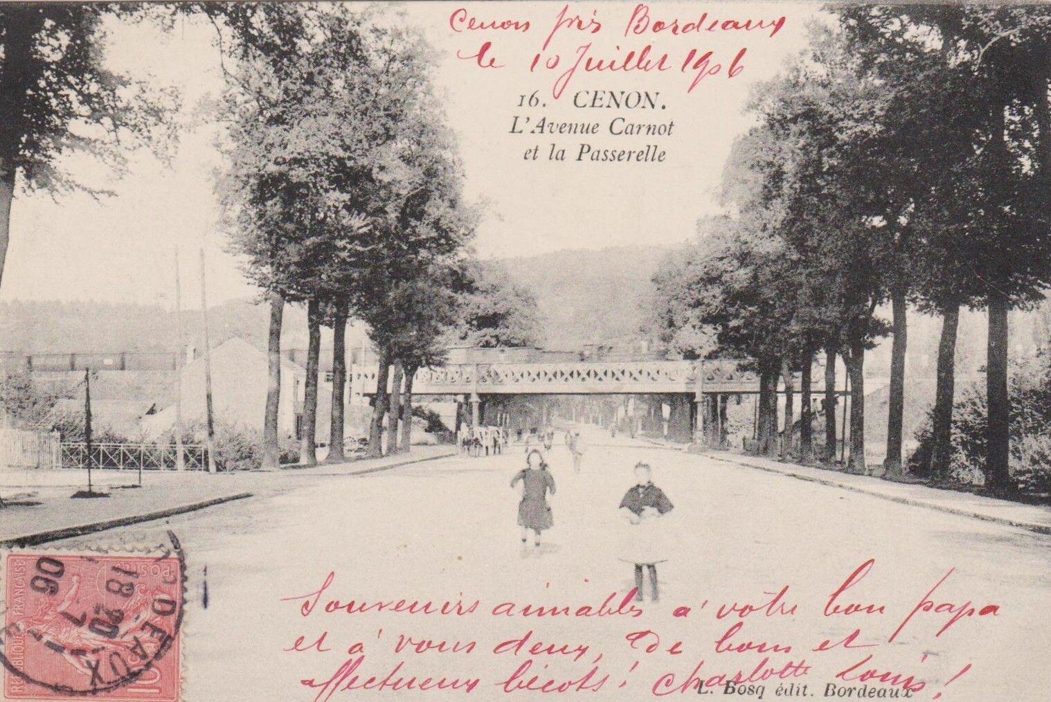 Avenue Jean Jaurès Cenon en 1900