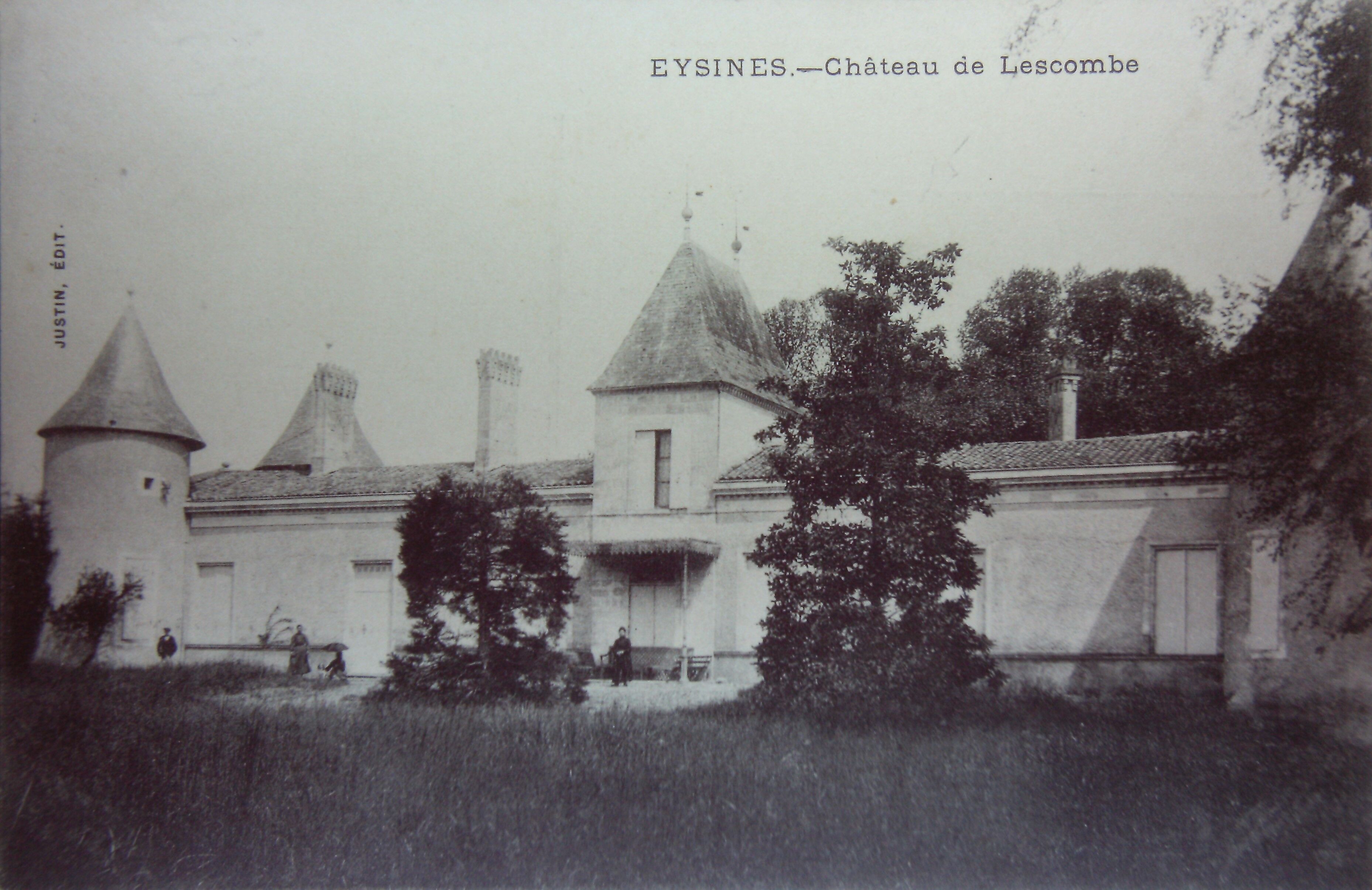 le château de Lescombes au début du XXe, carte postale ancienne