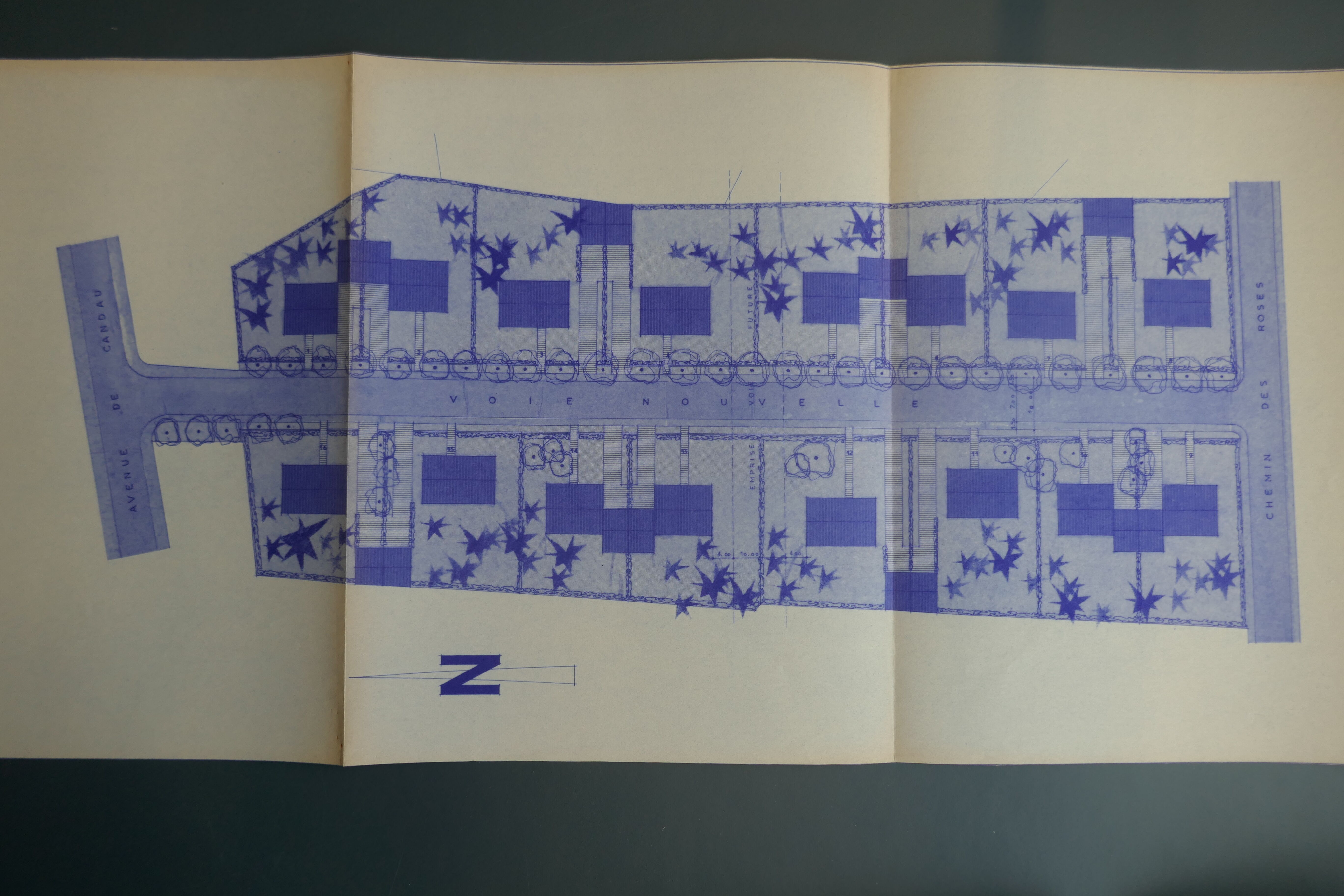 Plan masse du lotissement par l'architecte Jacques Tournier en 1968.