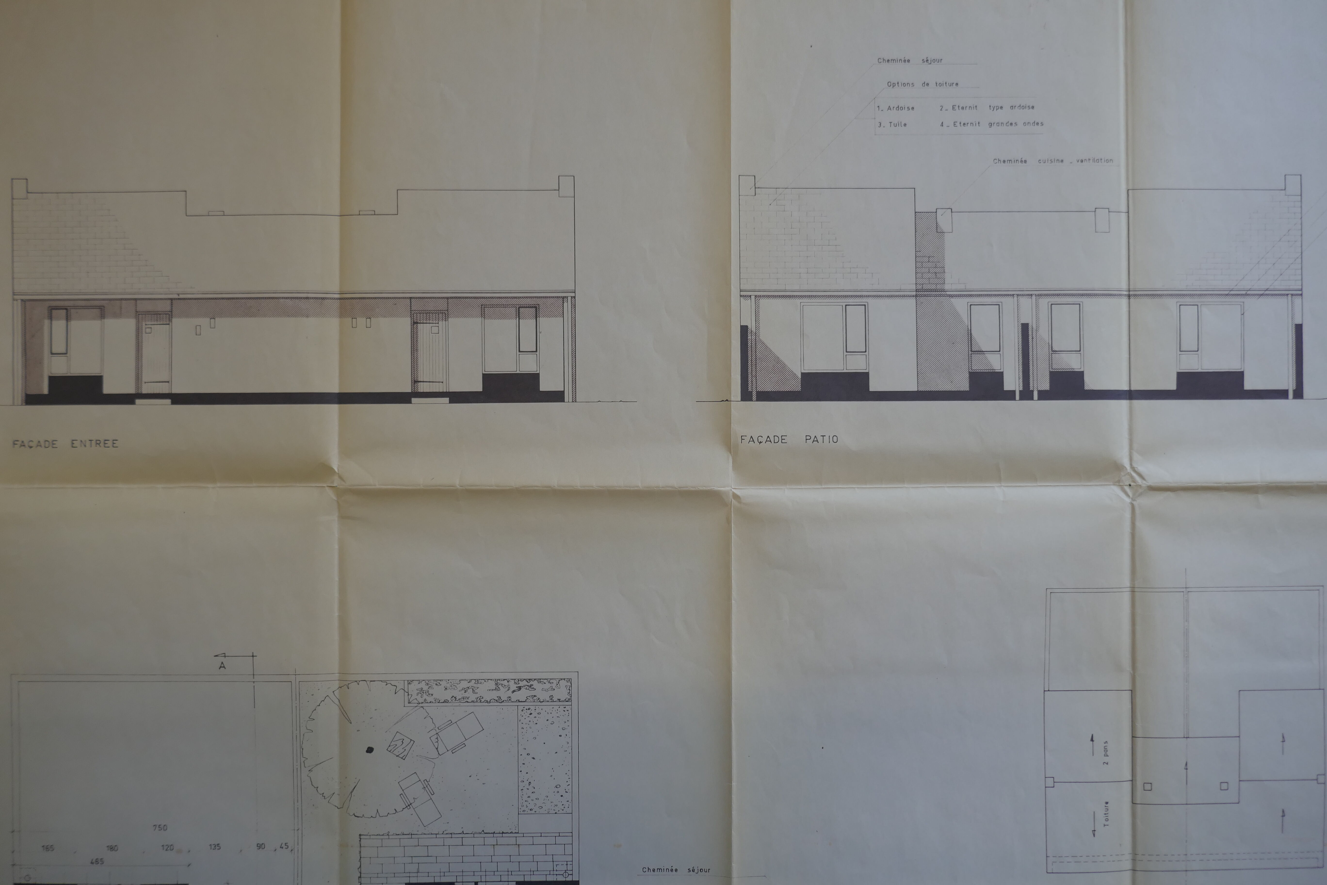 Élévations des maisons type IV par l'architecte Émile Fays en 1968.