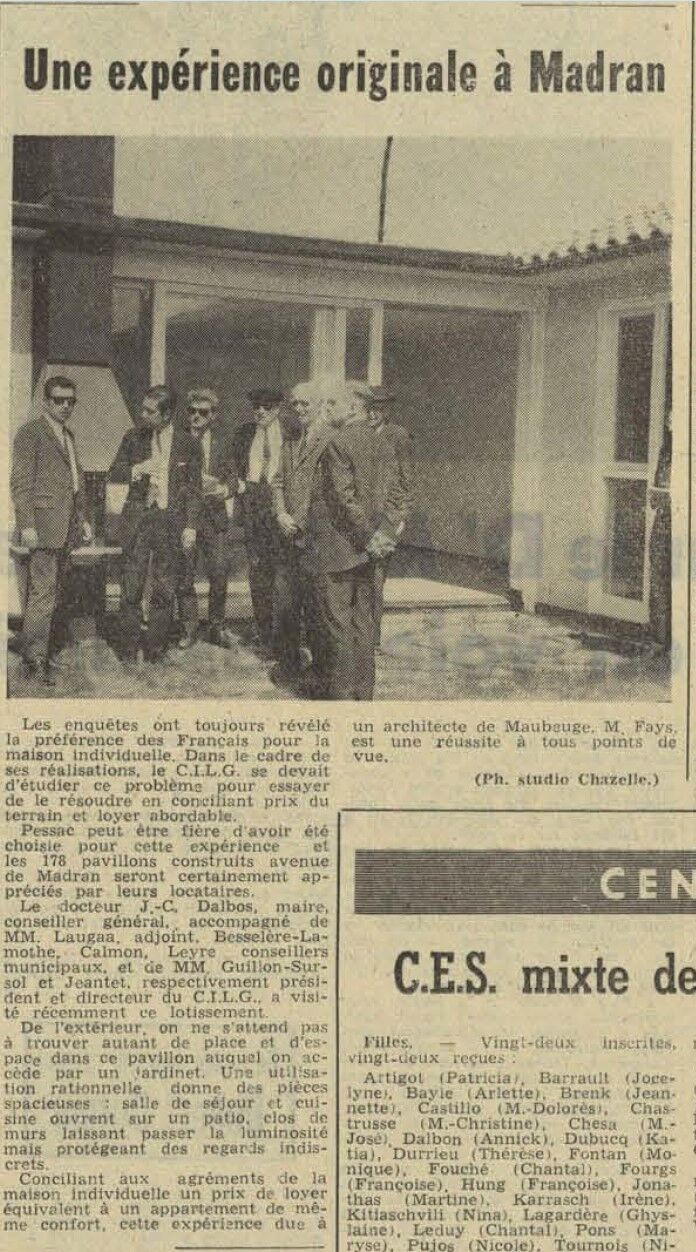 Extrait du journal Sud Ouest du 12 juillet 1968.