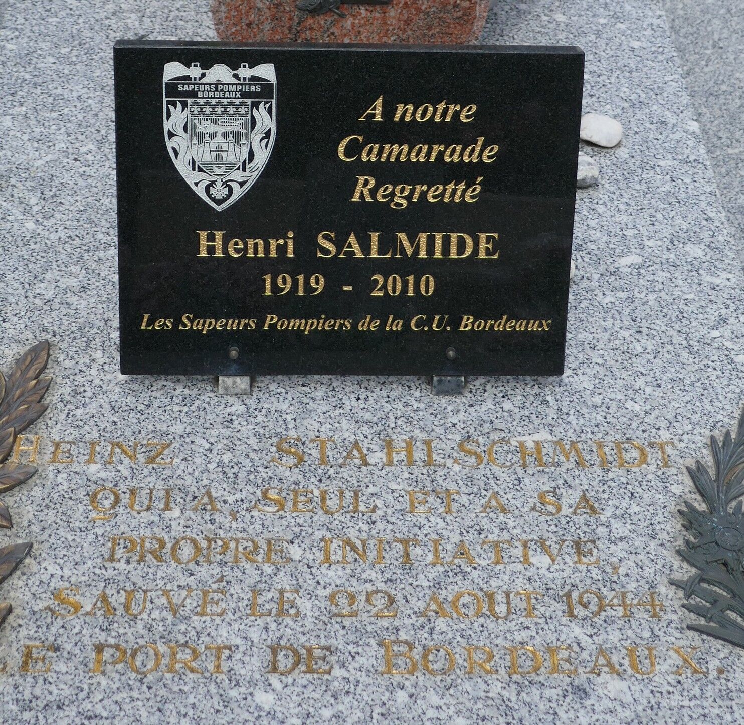 Heinz Stahlschmidt (1919-2010), qui de sa propre initiative a sauvé le port de Bordeaux le 22/8/44